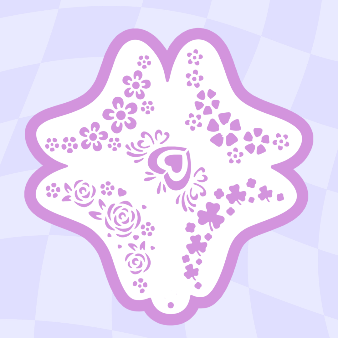 Hearts and flowers Stencil